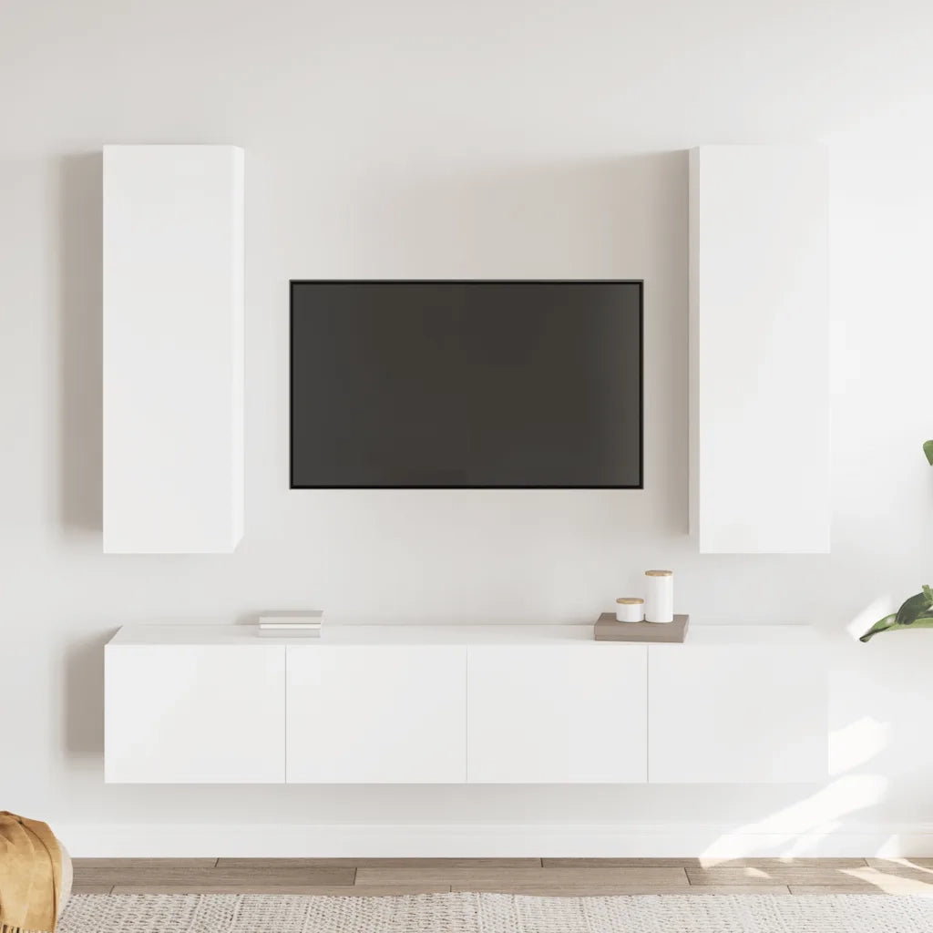Set Mobile TV 4 pz Bianco in Truciolato cod mxl 33945