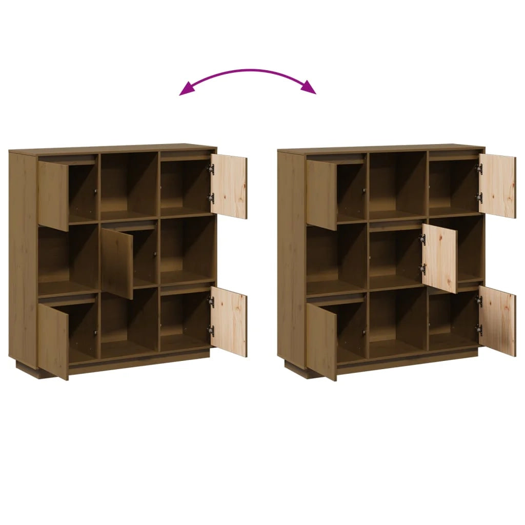 Buffet credenza cassettiera armadio mobile contenitore organizer per cucina soggiorno salotto 110,5 x 35 x 117 cm legno massello di pino marrone 02_0035733