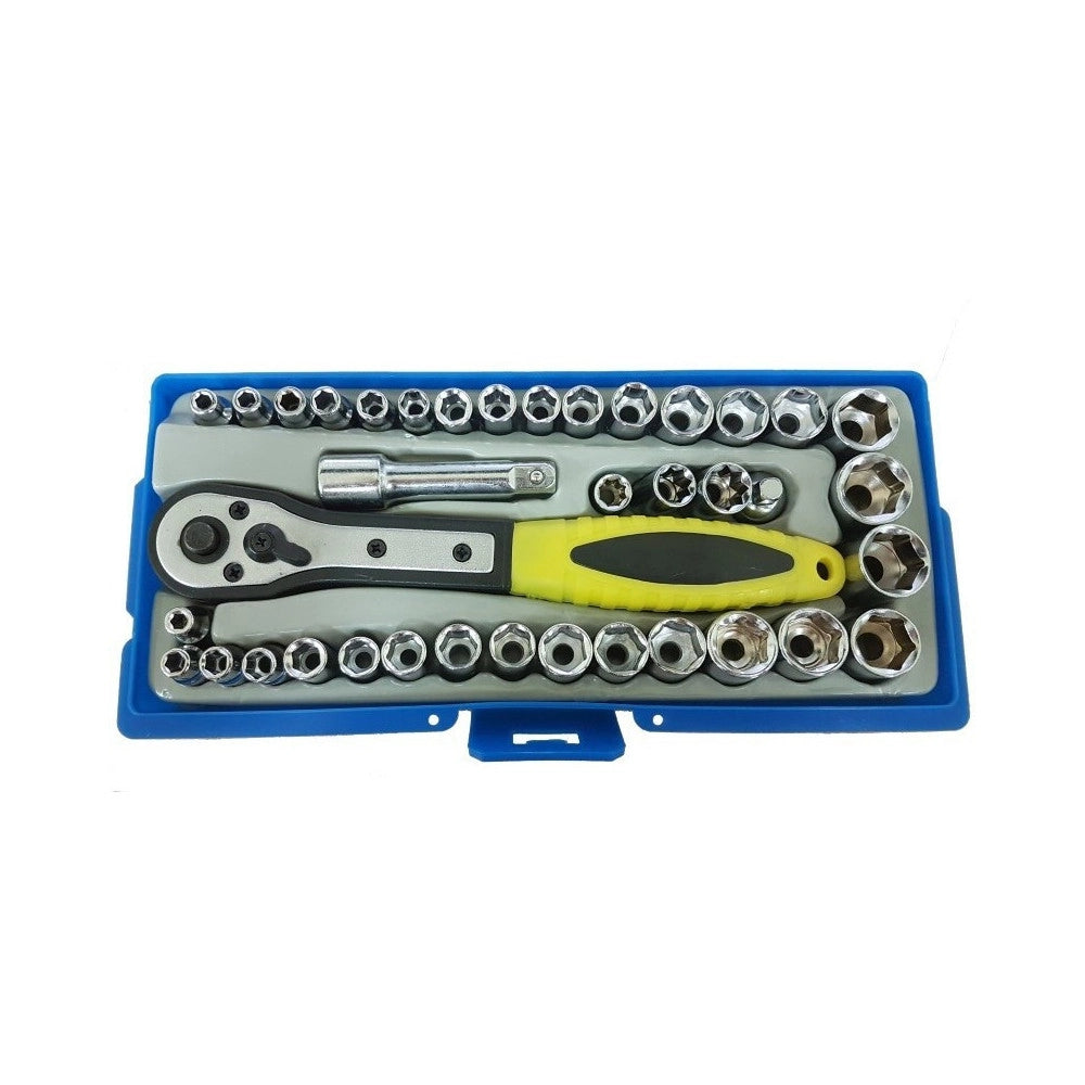 Trade Shop - Set 36 Punte Chiave A Bussola Chiavi Per Bulloni Dadi Dado A Sfera Con Valigetta Scatolina -