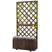 FIORIERA DA ESTERNO CON GRIGLIATO PER RAMPICANTI E VASO, IN LEGNO DI ABETE, 72.5X31.5X149.5 CM