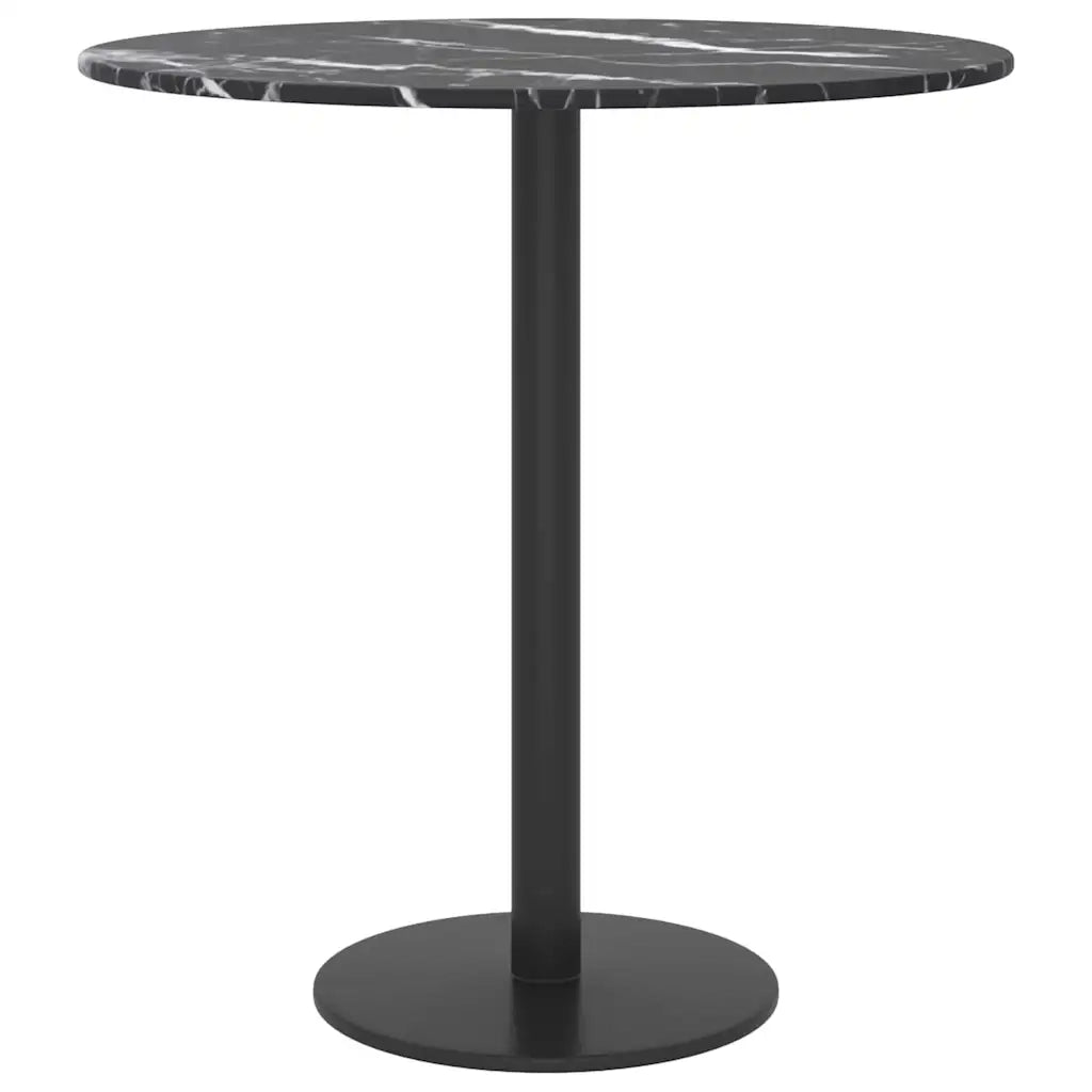 Piano per Tavolo | Superficie Tavolo | Piano Scrivania Nero ?40x0,8 cm Vetro Temperato Design Marmo