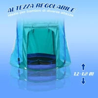Altalena da Giardino con Tenda per Bambini da 3-8 Anni, Ø100cm e Corde Regolabili, Blu