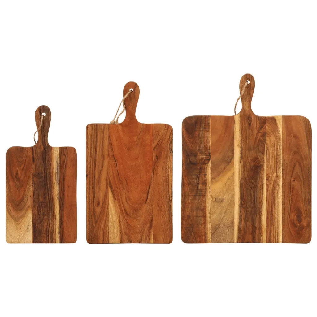 vidaXL Tagliere 3pz in Legno Massello di Acacia