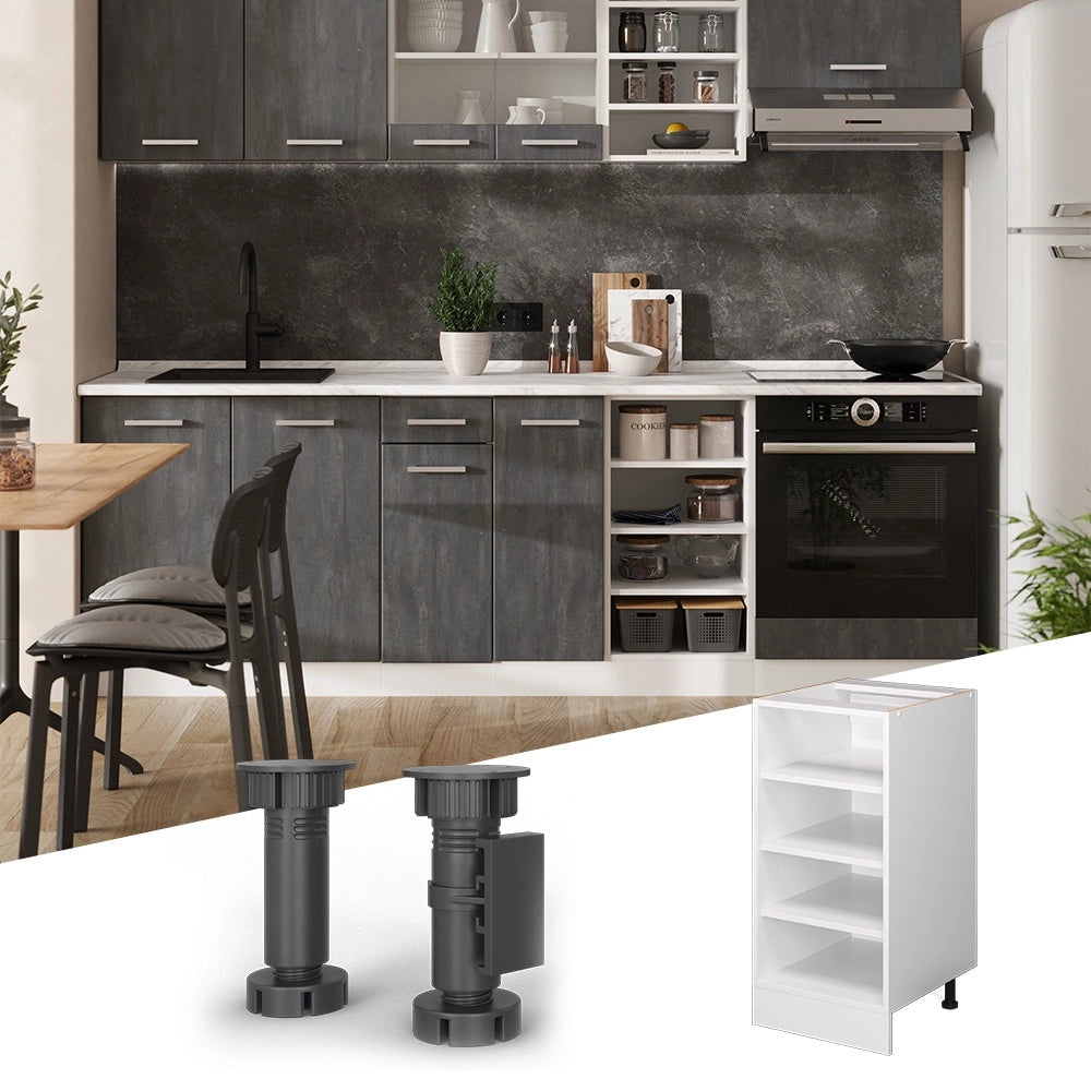 Scaffale da cucina R-Line Bianco/Bianco 40 cm, PL Rovere Vicco