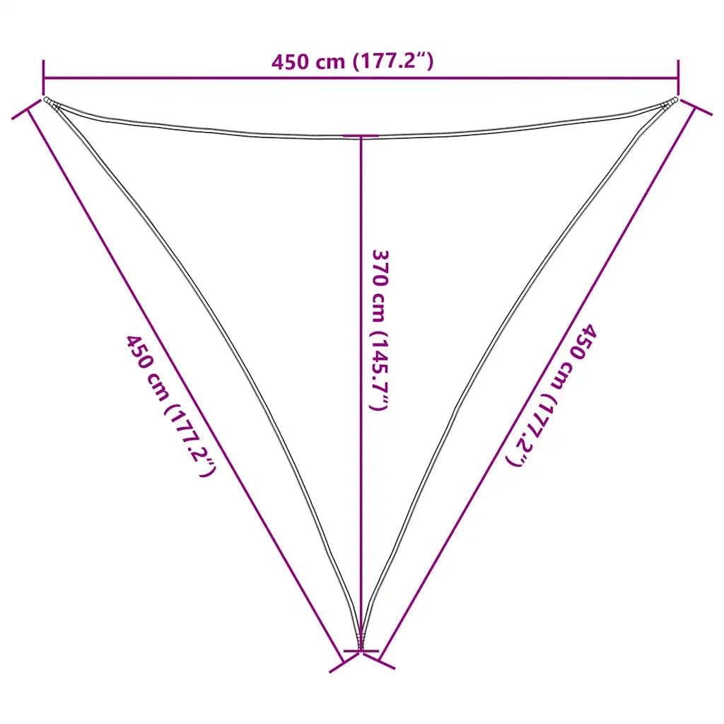 Vela Parasole 160 g/m² Triangolare 4,5x4,5x4,5 m in HDPE 4002007