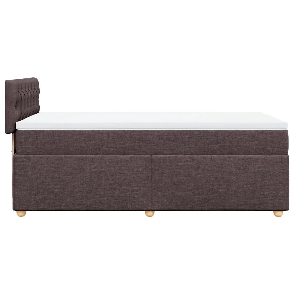 Giroletto a Molle con Materasso Marrone Scuro 100x200cm Tessuto