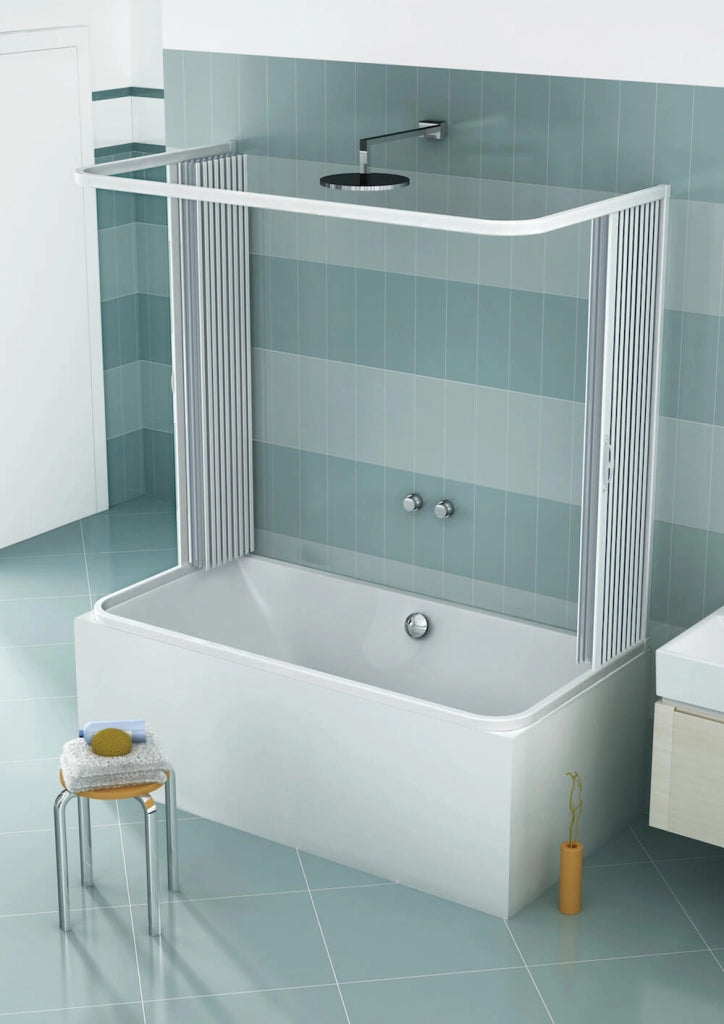 Sopravasca 3 Lati 70x170x70 cm 2 Ante a Soffietto in PVC H150 Caldoni UFO Bianco