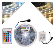 STRISCIA 120 LED/M LUCE NATURALE E FREDDA 12V DA 5 METRI - IP2O PER USO INTERNO FLESSIBILE E TAGLIABILE AD ALTA LUMINOSITA'