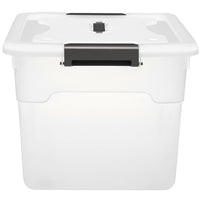 Set 4 Scatole Contenitori Salvaspazio Porta Oggetti da 30L Portaoggetti in Plastica Trasparente