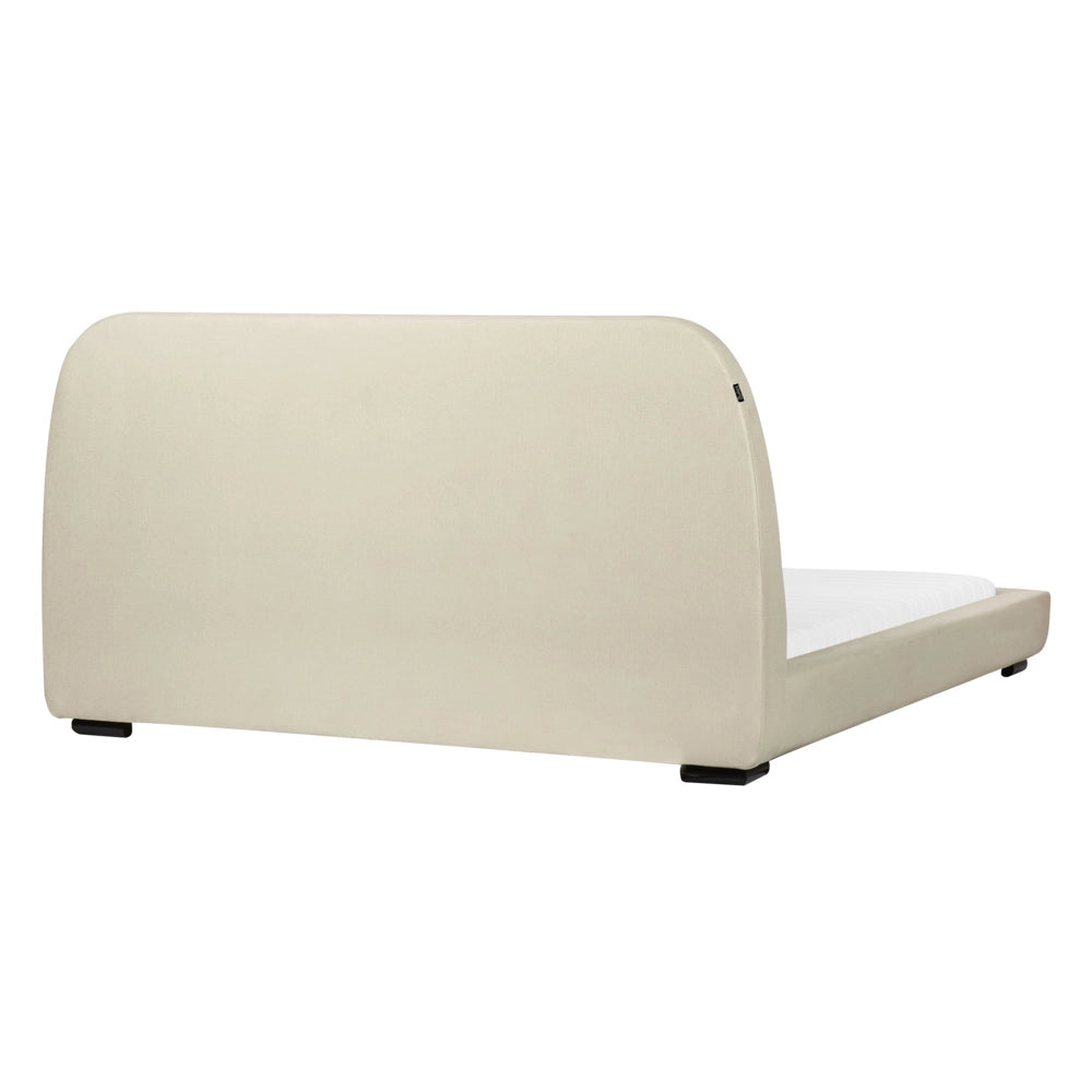 Letto ad acqua in tessuto poliestere Beige Chiaro imbottito 160 x 200 cm EU King Size Design classico tradizionale