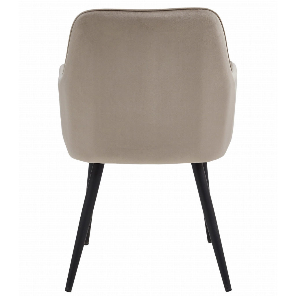 Set di 2 sedie Nana in velluto beige con gambe nere