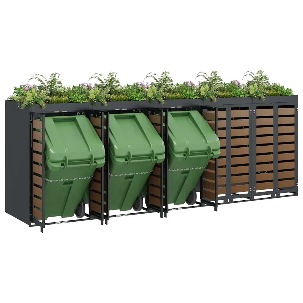 Contenitore per Rifiuti per 3 Bidoni 340 x 77.5 x 115.5 cm