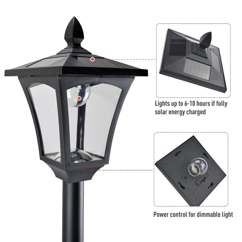 LAMPIONE DA GIARDINO CON LED A PANNELLI SOLARI 160 CM COLORE NERO