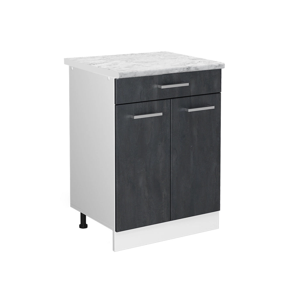 Vicco Mobiletto base per cucina Calcestruzzo nero 60 cm PL Marmo