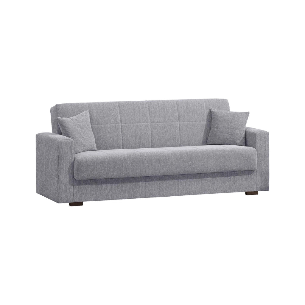 Ambrogino, Divano Letto 3 Posti Contenitore, 212x80 cm Grigio