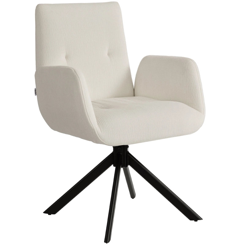SEDIA Girevole 60x61x88 cm Cream White in poliestere
