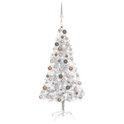 Set Albero Natale Artificiale LED e Palline Argento 120cm PET cod mxl 26342