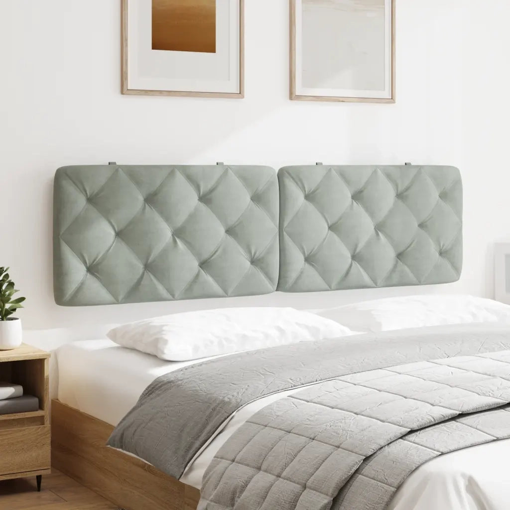 Cuscino Testiera Grigio Chiaro 183 cm in Velluto 374745