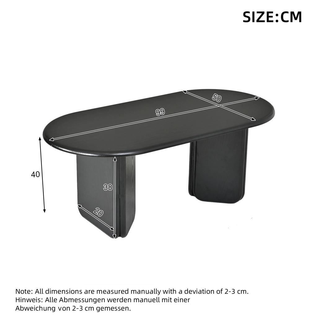 TAVOLO da Caffè Ovale 99x50x40 cm MDF Nero