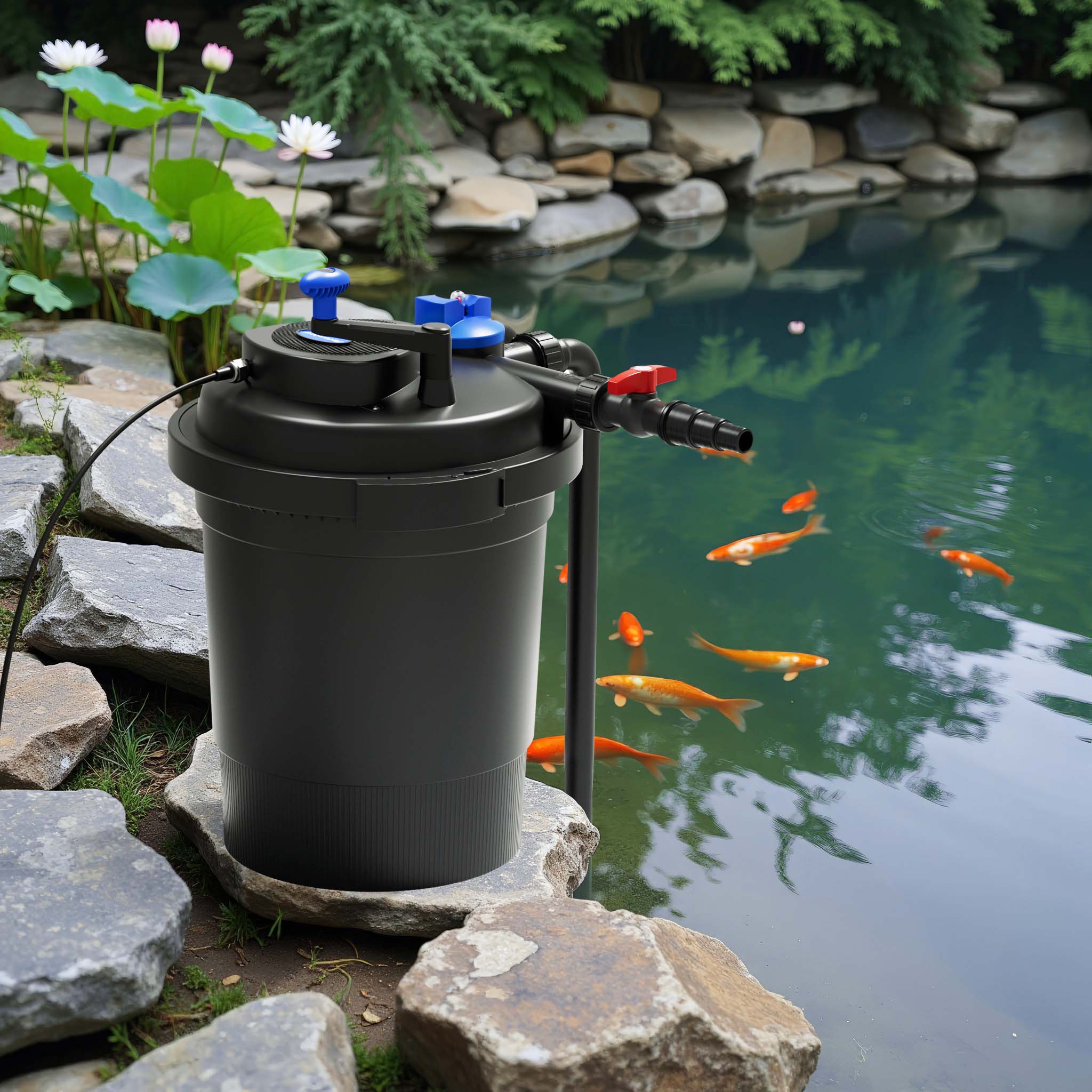 Filtro a pressione per laghetto CPF-10000 con UVC da 11 W 10.000 l/h