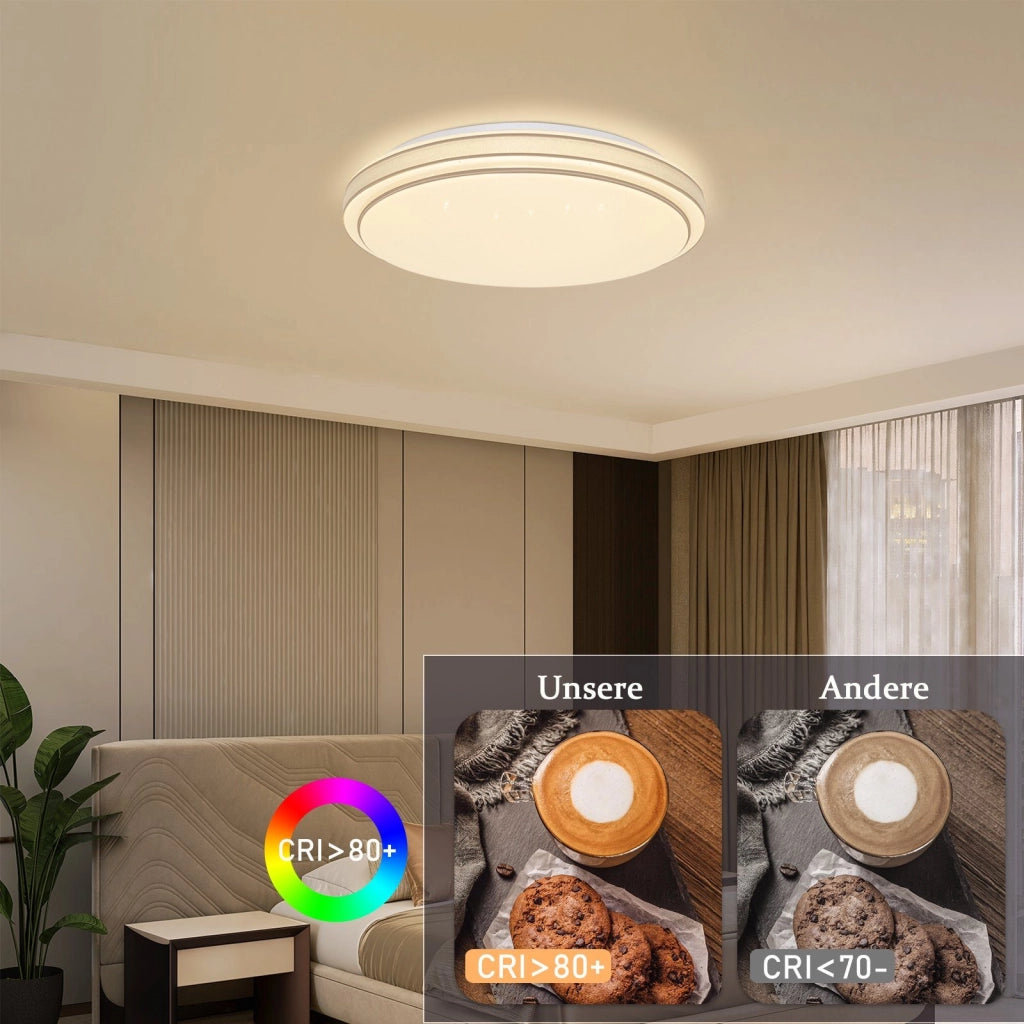 ZMH Lampada da soffitto LED cielo stellato 12W 27cm bianco caldo per camera letto cucina soggiorno