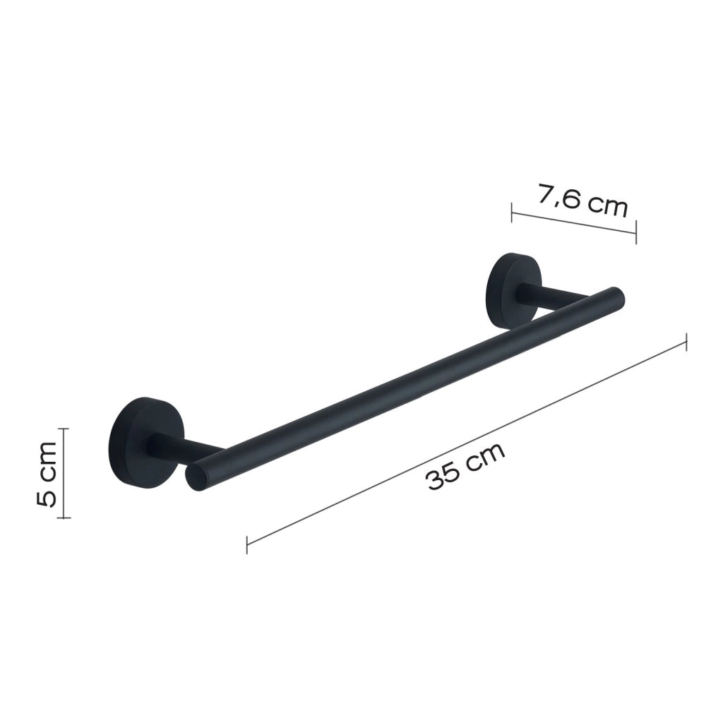 Portasalviette 35 cm in acciaio inox e Cromall 2321-35 Gedy serie EROS Nero Matt