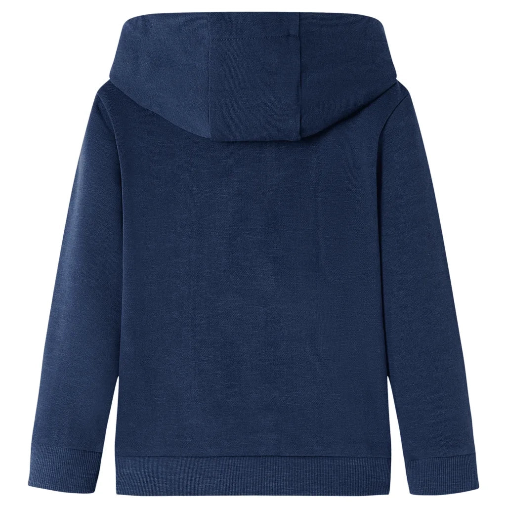 Felpa da Bambino con Cappuccio Blu Marino Mélange e Arancione 104 12775