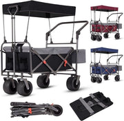 Carrello per bambini - Carrello per bambini pieghevole - Carrello per bambini con ruote - Carrello per bambini con manubrio - Carrello per bambini da spiaggia - Carrello per bambini con ruote e manubrio