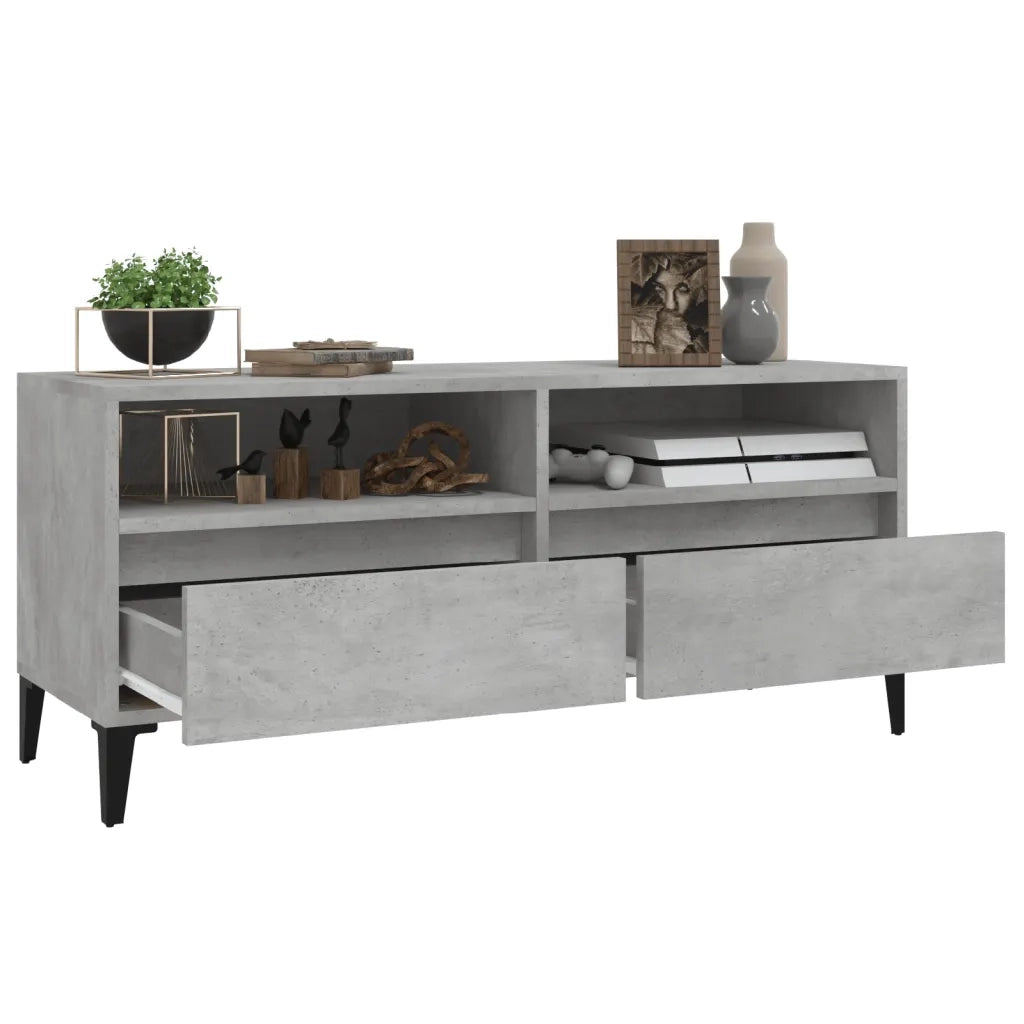 Mobile per TV Grigio Cemento 100x34,5x44,5 cm Legno Multistrato 831905