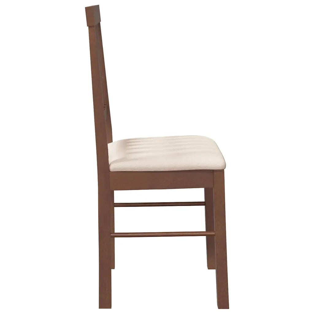 vidaXL Sedie da Pranzo con Cuscini 2pz Marrone Legno Massello di Hevea