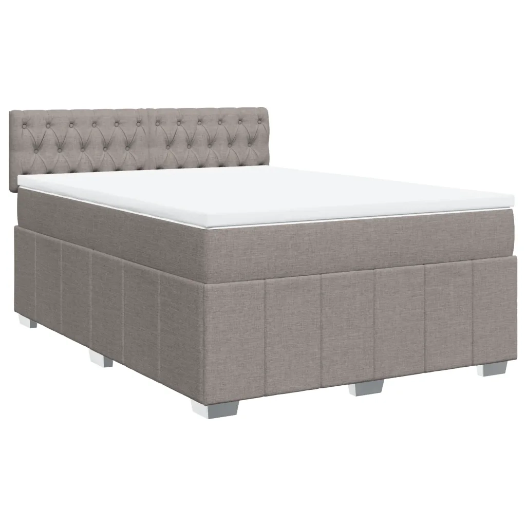 Giroletto a Molle con Materasso Tortora 140x190 cm in Tessuto 3289374