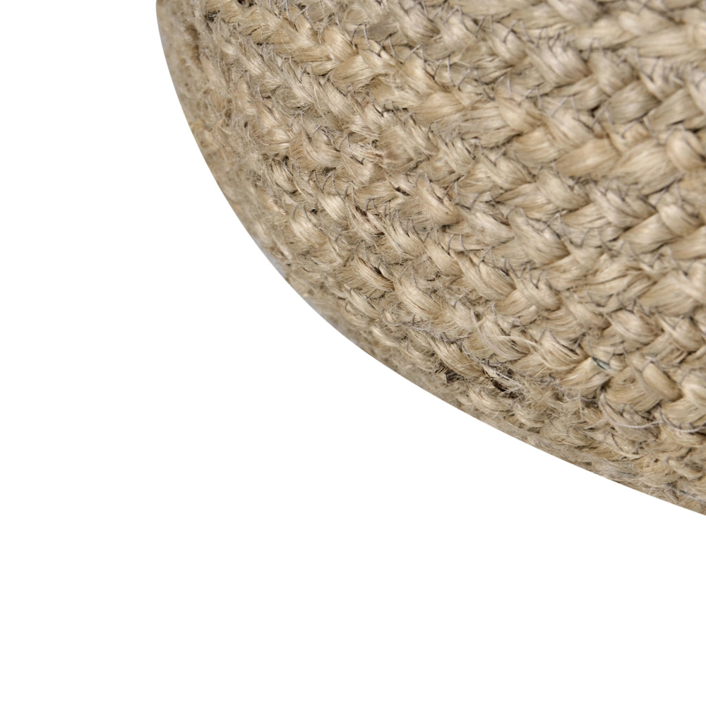 Pouf Tortora Juta EPS Perline Riempimento 50 x 50 x 40 cm Ottomana rotonda Stile Boho Accessorio per la casa