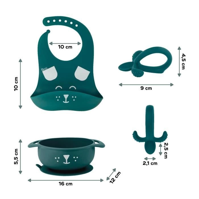 Babymoov Set pasto 6-12 mesi 3 pezzi, FIRST'ISY Dog Blue