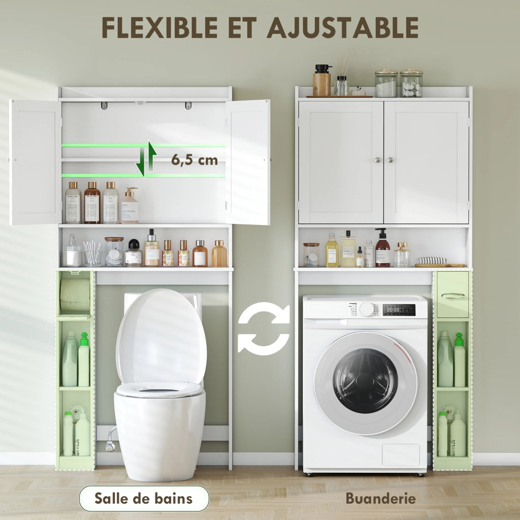 Mobile Bagno 2 Ante 80x19.5x170cm ¨C zephmum ¨C Bianco