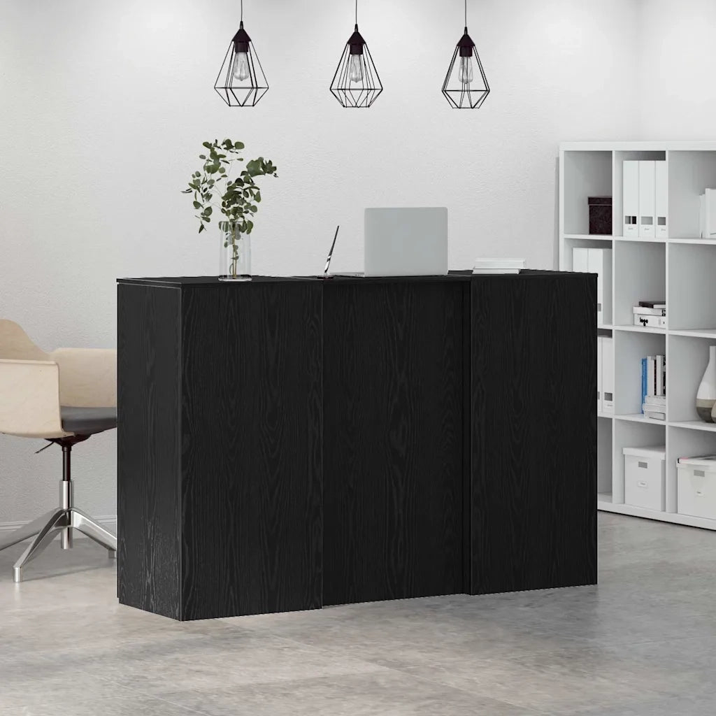 Banco Reception Rovere Nero 155x50x103,5 cm Legno Multistrato