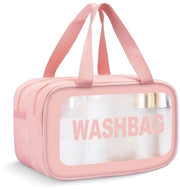 Borsa cosmetica trasparente, borse per donne, borse per uomini, borsa trasparente, borse, borse da viaggio, borse trasparenti per uomini, donne, bambini, famiglia (rosa, M)