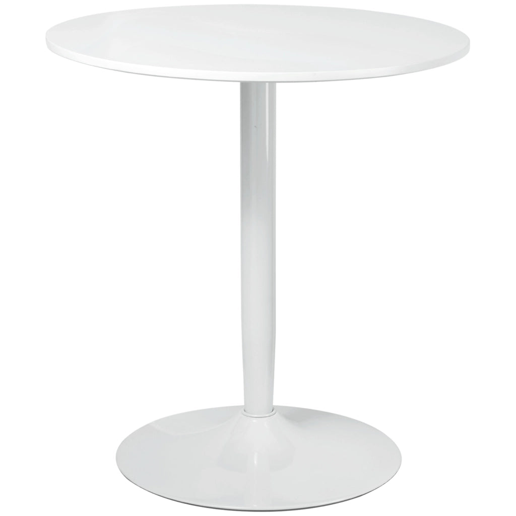 Tavolo da pranzo - rotondo Ø70x75 cm - per 2 persone - colonna in acciaio - piede antiscivolo - moderno