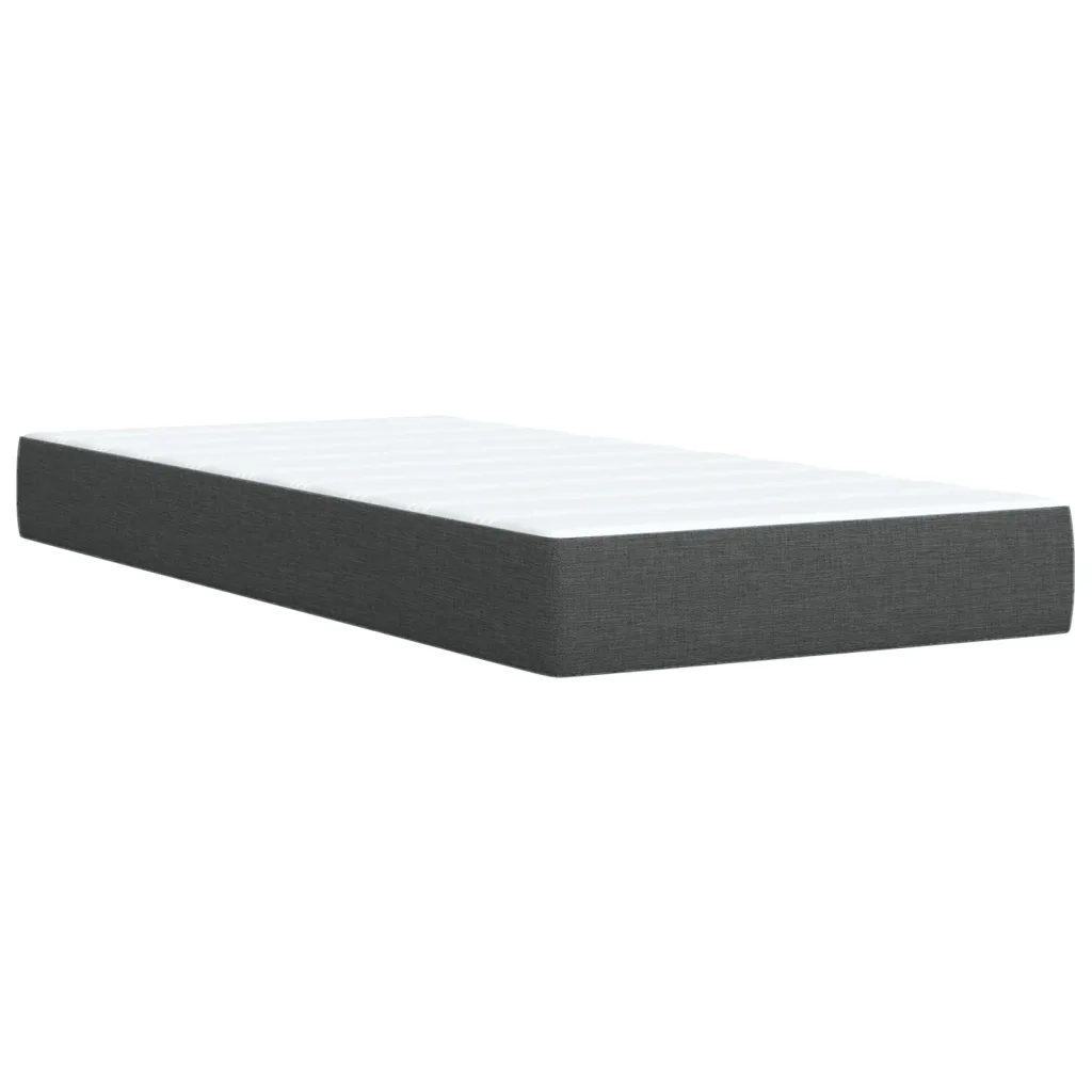 Giroletto a Molle con Materasso Grigio Scuro 90x190 cm Tessuto 3289231