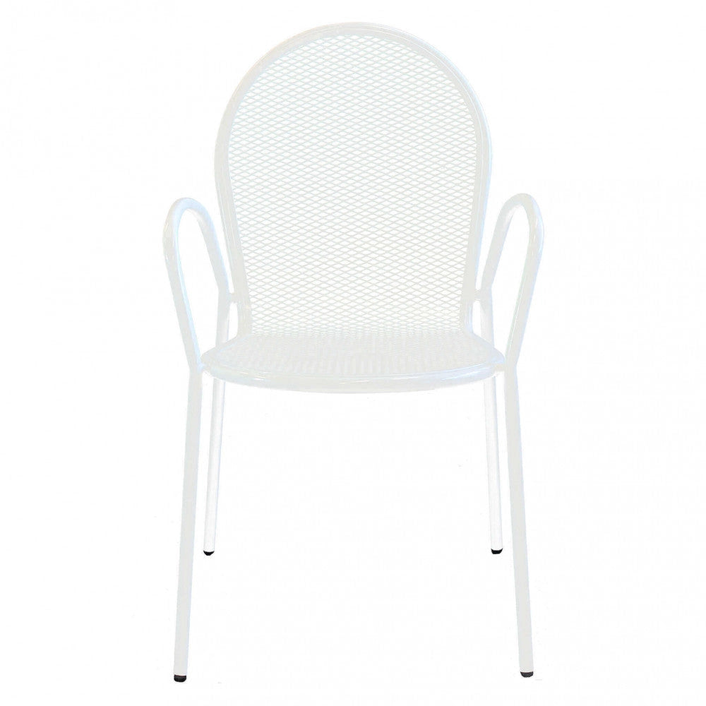 Sedia da Giardino Sheffield Impilabile 54x61x90 h cm in Acciaio Bianco