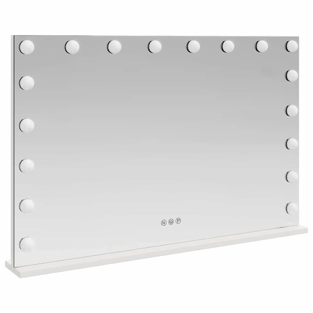 Specchio LED da Vanità Bianco 80 x 10 x 52,5 cm Vetro e acciaio