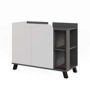 Vicco Mobile sottolavabo per bagno Antracite/bianco 80 x 65 cm con 2 porte