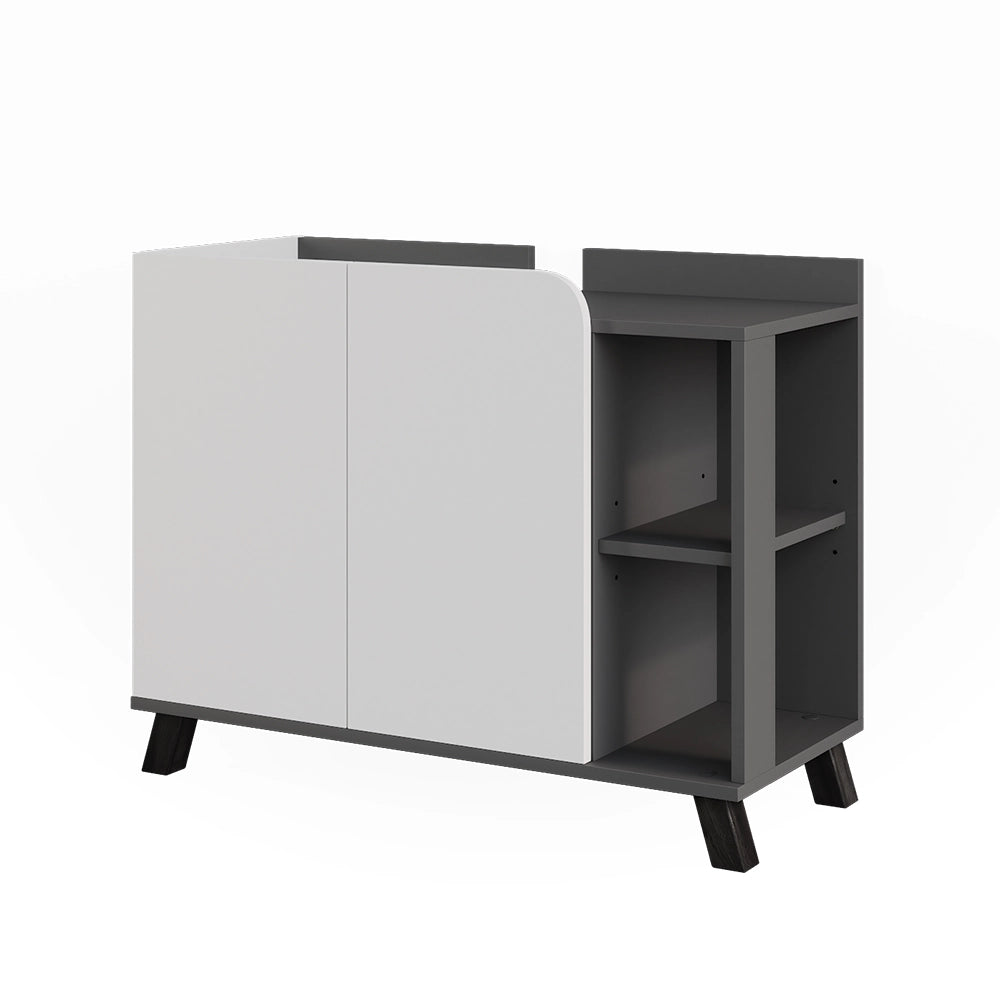 Vicco Mobile sottolavabo per bagno Antracite/bianco 80 x 65 cm con 2 porte
