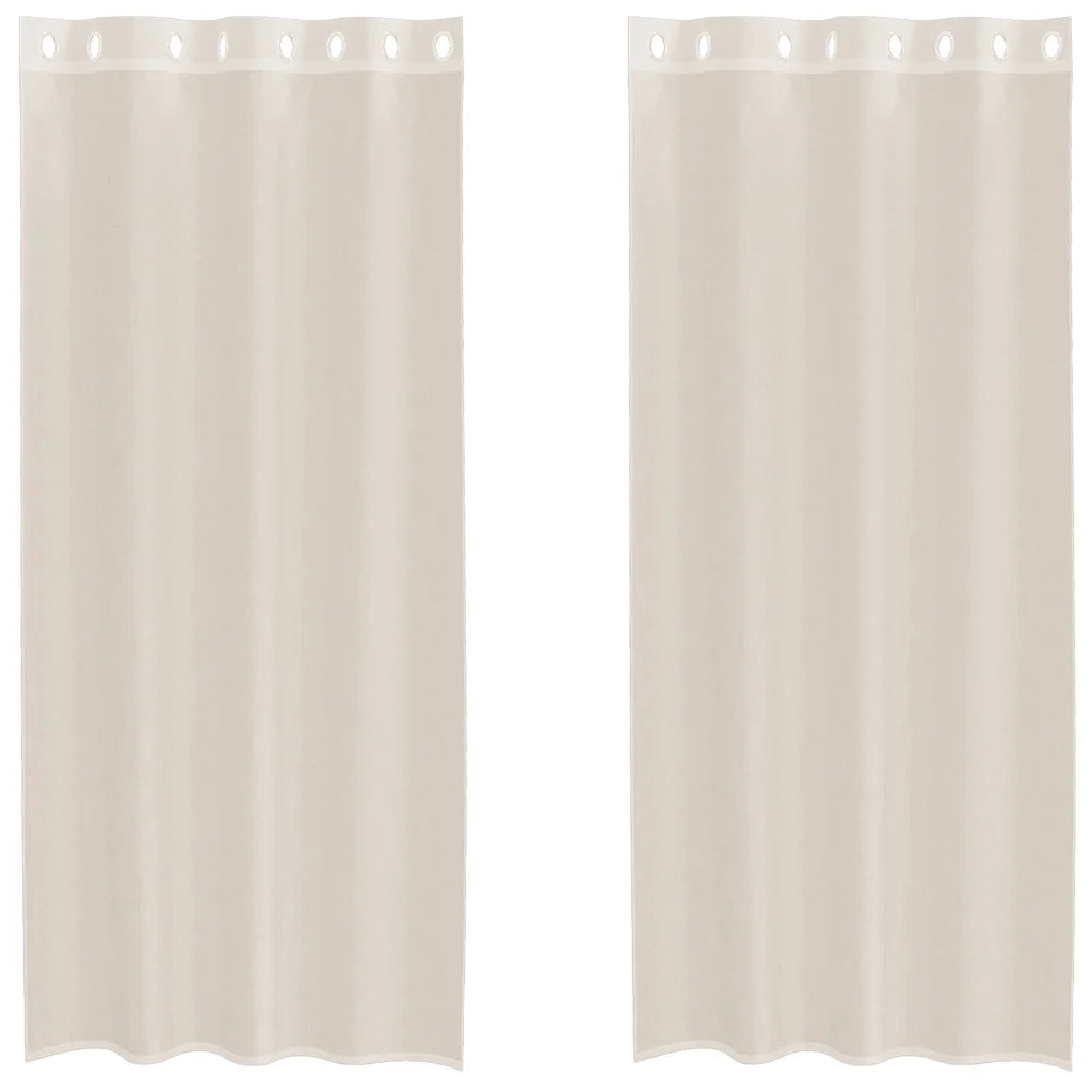 Tende in Voile con Occhielli 2 pz Crema 140x245 cm