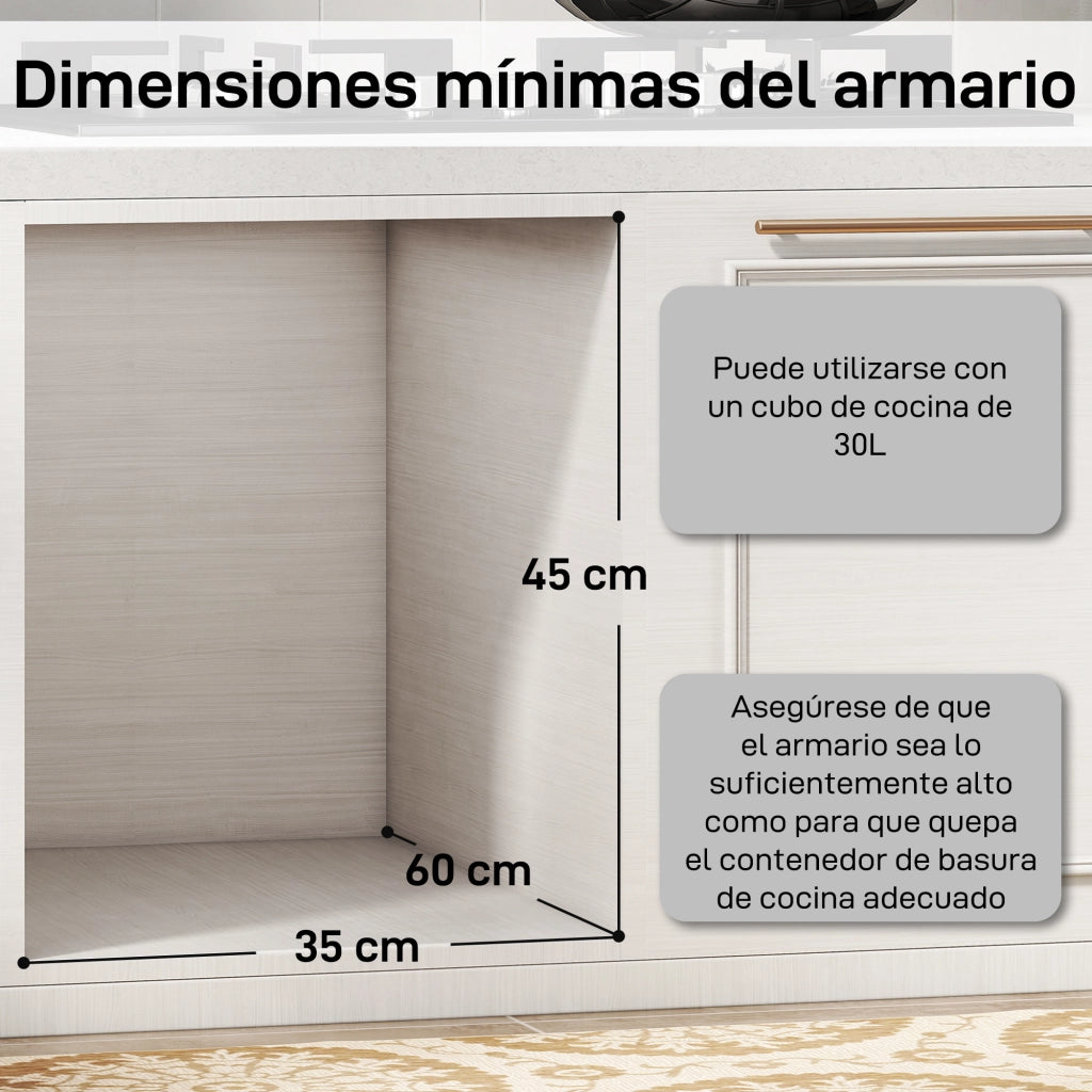 Cestino Sottolavello con 2 Contenitori Estraibili ¨C zephmum ¨C Grigio 20L+10L