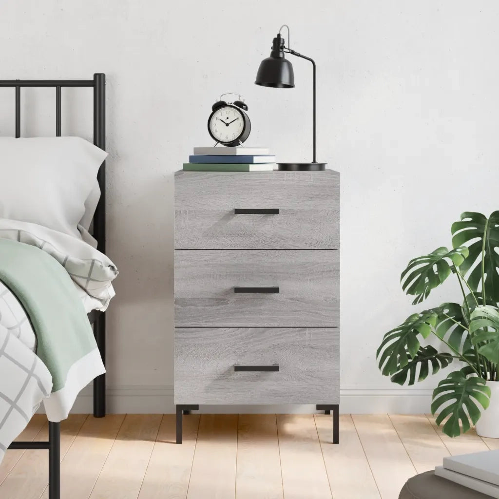 Comodino | Armadio da Notte | Mobiletto da notte Grigio Sonoma 40x40x66 cm in Legno Multistrato