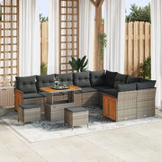 Set Divano da Giardino con cuscino 12 pcs Grigio 3363218