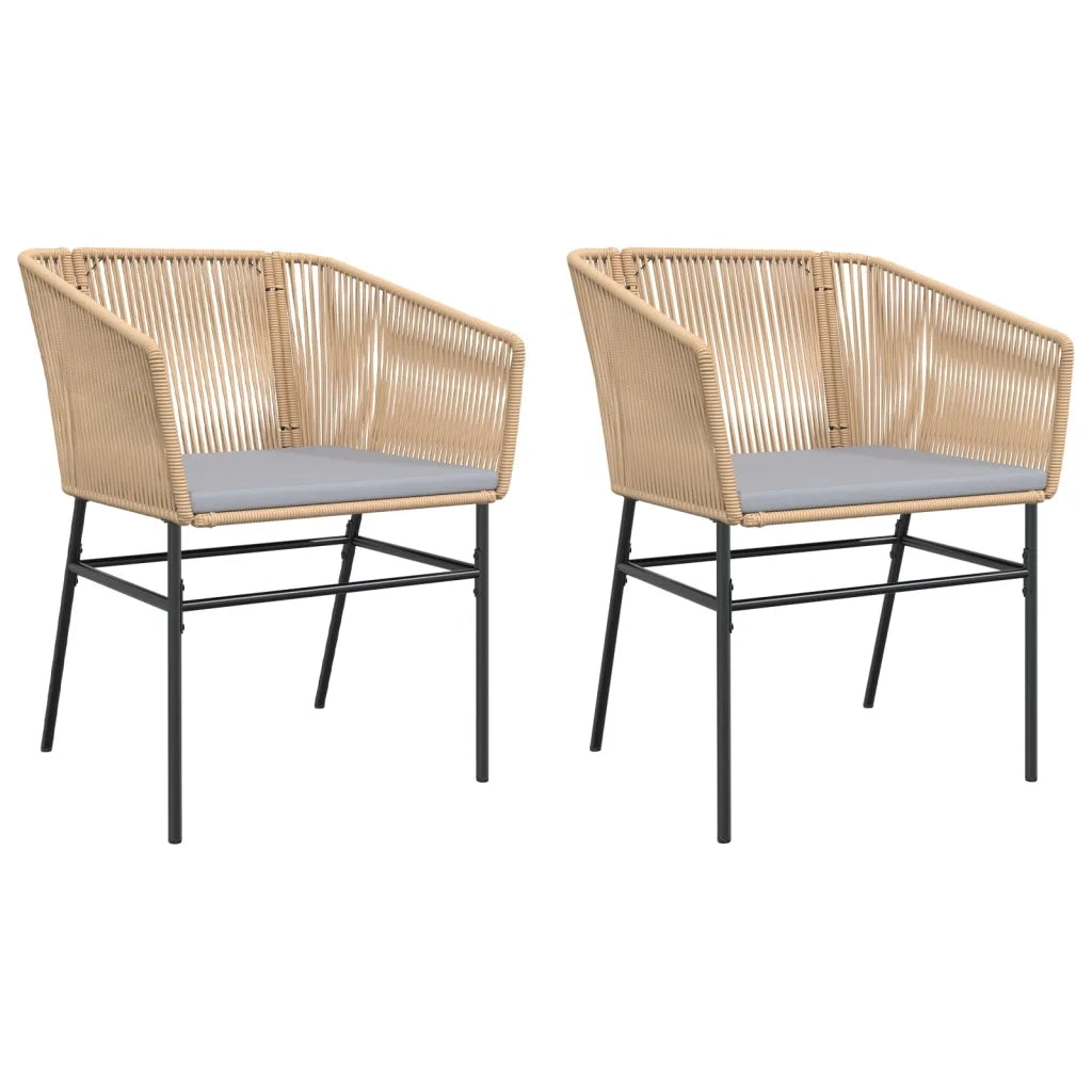 Sedie da Giardino 2pz con Cuscini Marrone in Polyrattan 369103