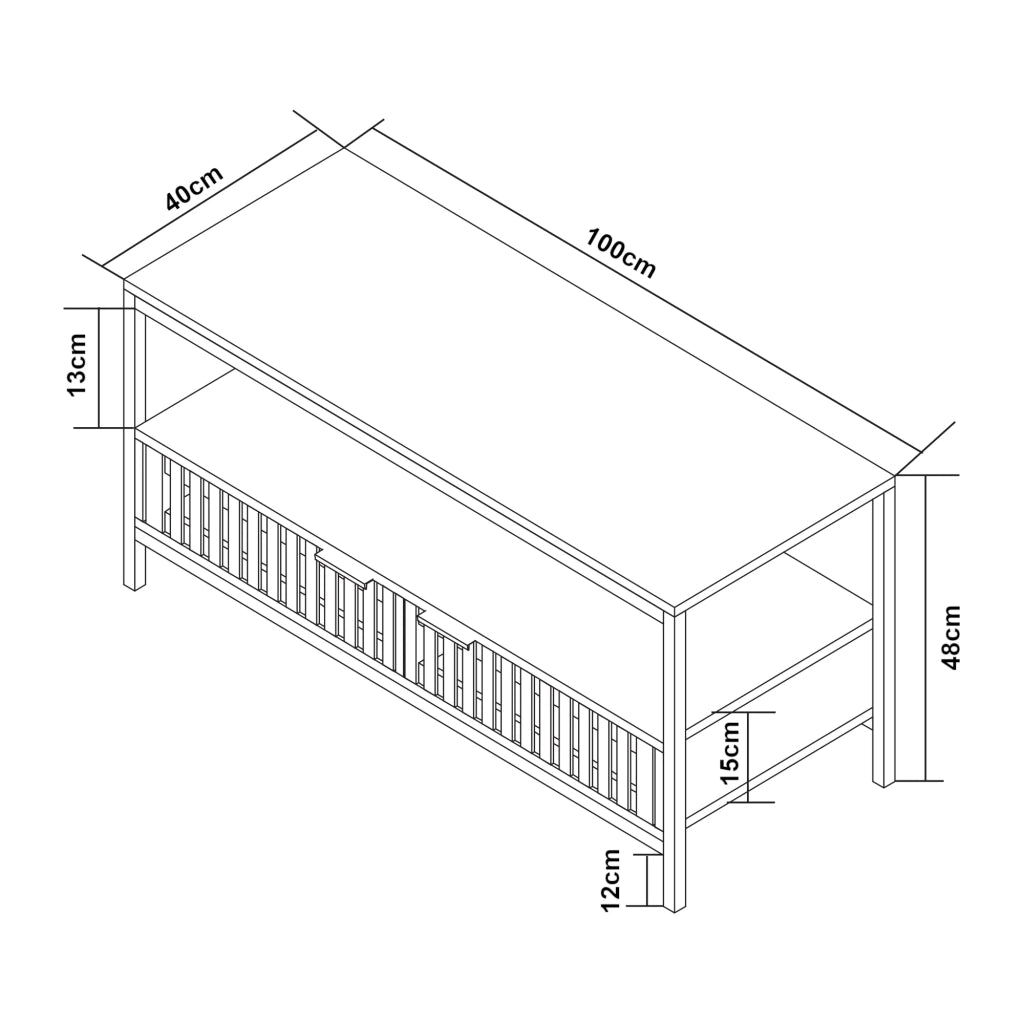 Tavolino da caffè consolle laterale 100 x 40 x 48 cm MDF nero 03_0010819