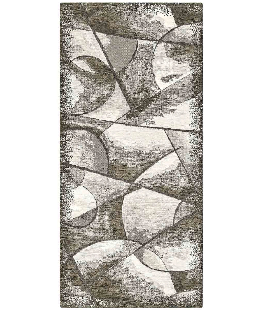 Tappeto moderno UNIVERSO FANGO astratto quadro arte contemporanea, passatoia cucina multiuso lavabile in lavatrice e anti-scivolo cm.55x140