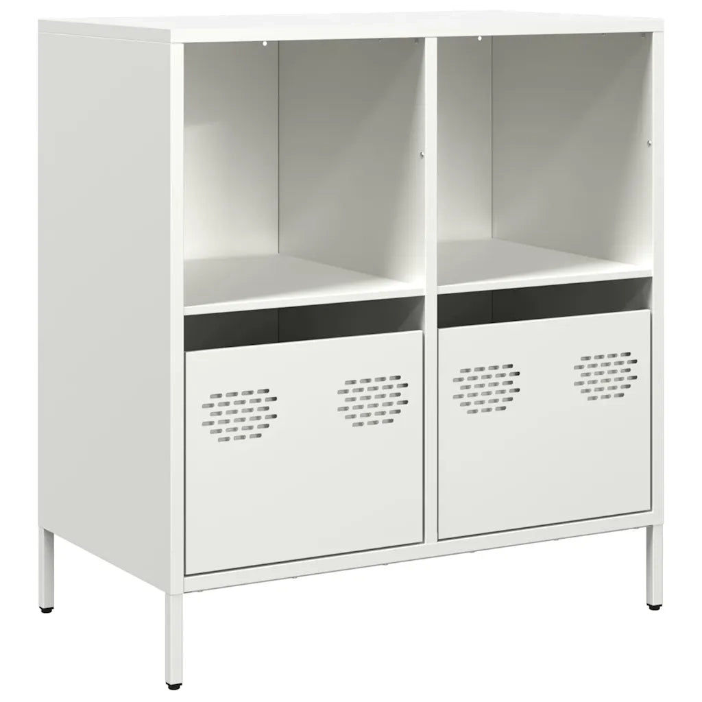 Credenza Bianca 68x39x73,5 cm in Acciaio Laminato a Freddo 851363